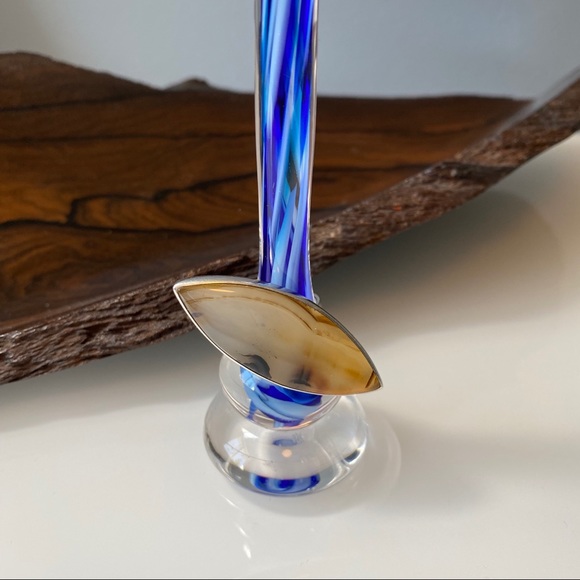 .925 Silver & Agate Stone Ring | Size 8 - Picture 3 of 15